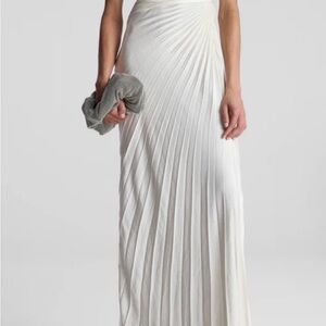 A.L.C. White Pleated Maxi Dress